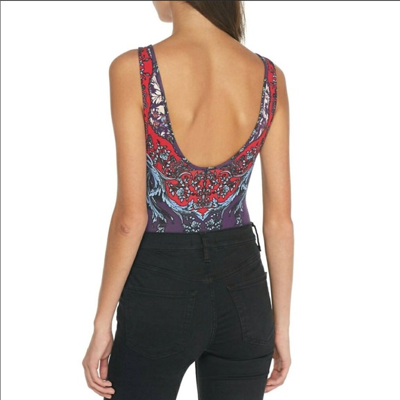 Free People - All The Party Bodysuit - Purple Red - Picture 4 of 8
